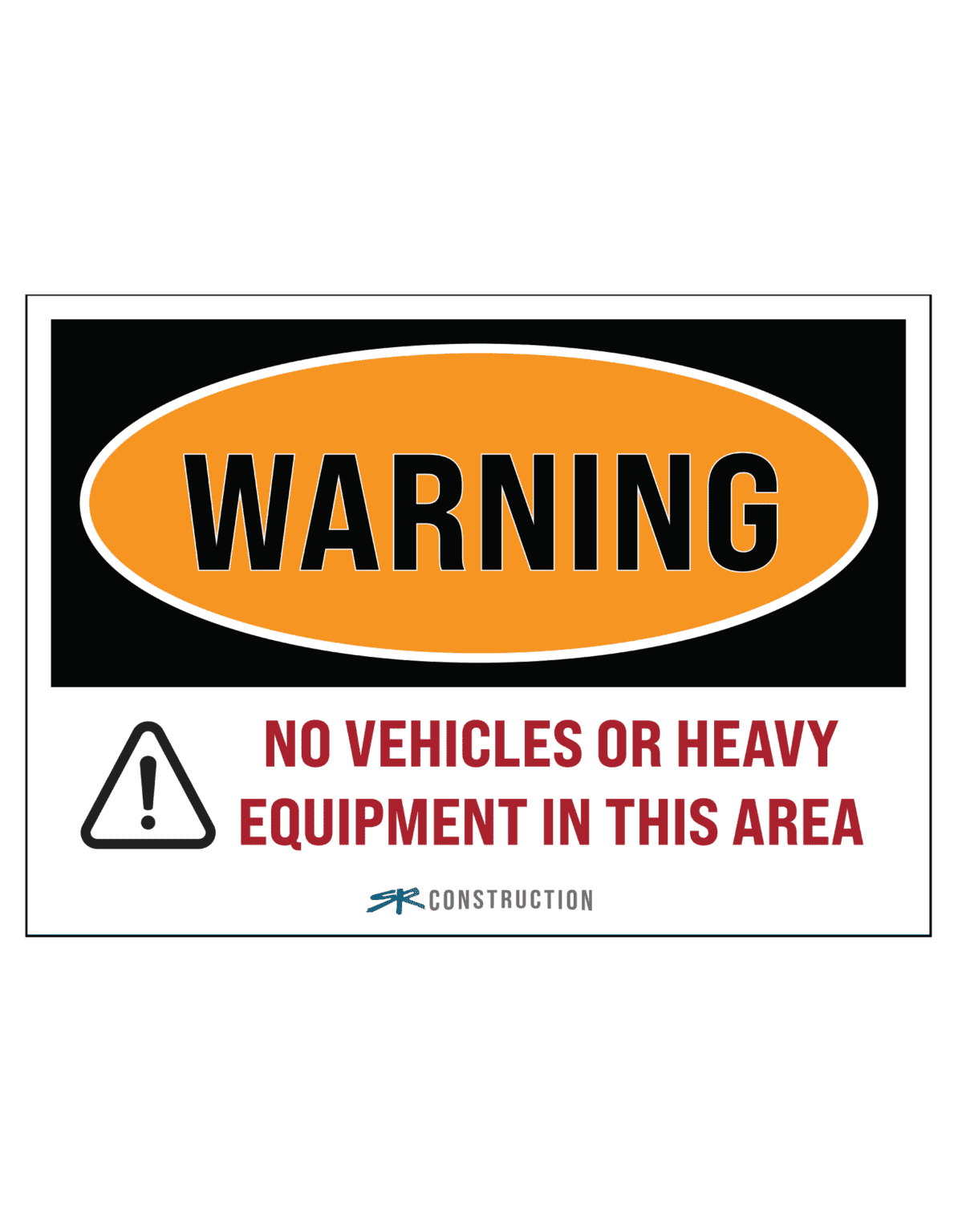 Warning Heavy Equipment area ACS